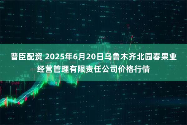 普臣配资 2025年6月20日乌鲁木齐北园春果业经营管理有限责任公司价格行情