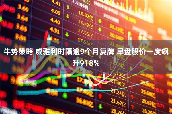 牛势策略 威雅利时隔逾9个月复牌 早盘股价一度飙升918%